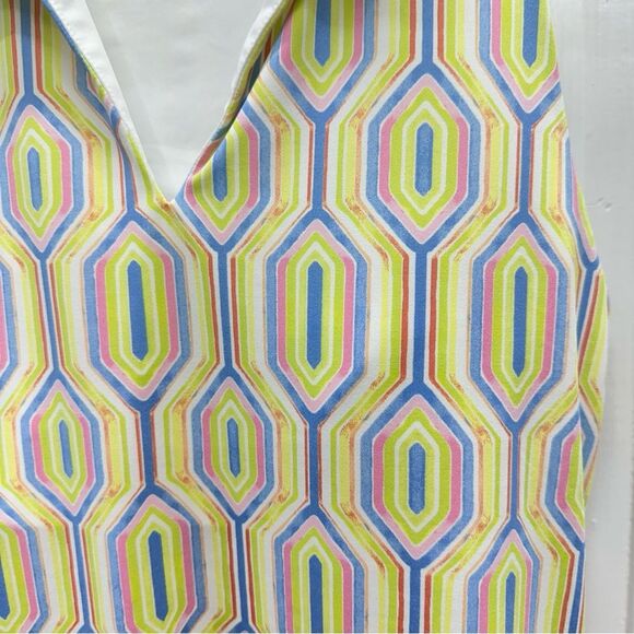NWOT Sigrid Olsen Golf Tennis geometric Sleeveless tank top shirt women's large - Picture 3 of 8